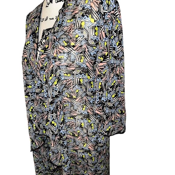 Lularoe Kimono Swim Cover Up Cardigan Sheer Pink Purple Black Shirley M - Picture 5 of 10